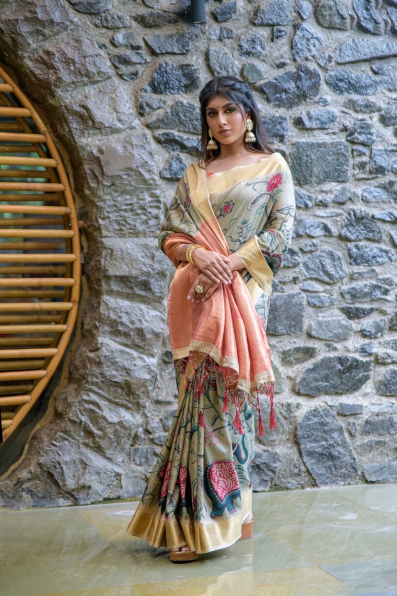 Premium Tussar silk saree - Image 11