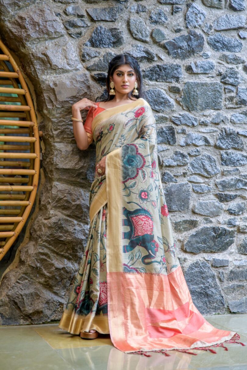 Premium Tussar silk saree - Image 5