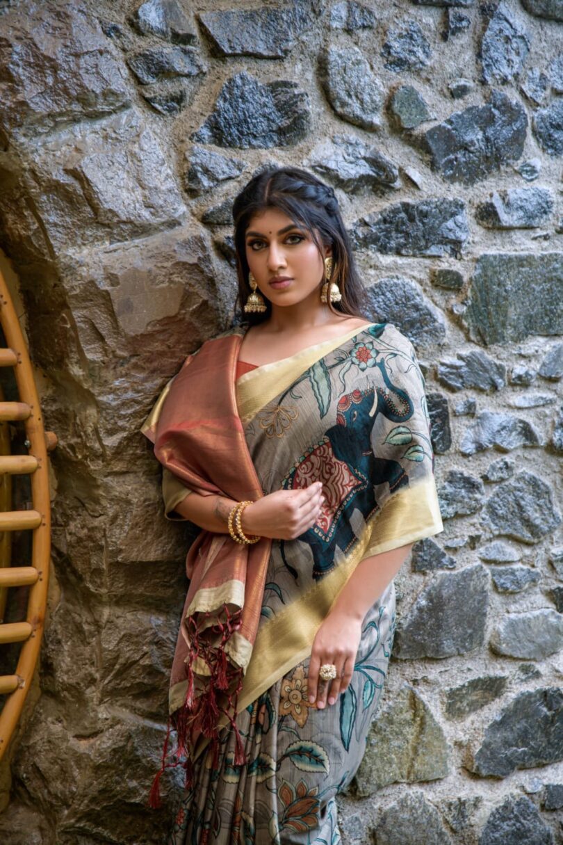 Premium Tussar silk saree - Image 8