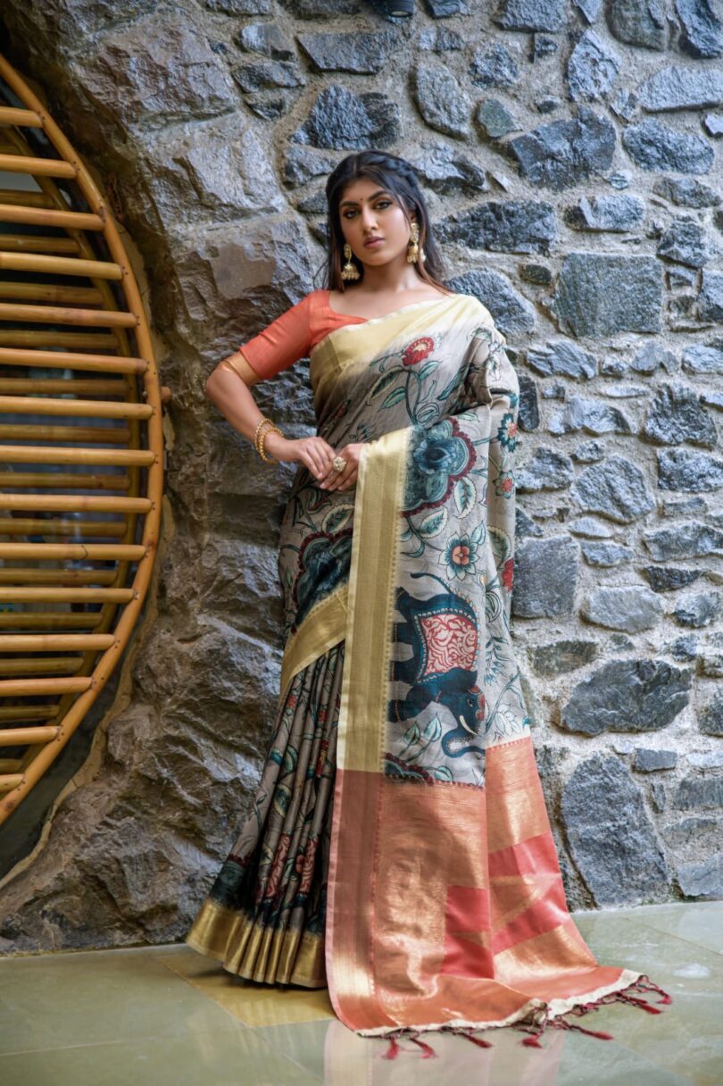 Premium Tussar silk saree - Image 3