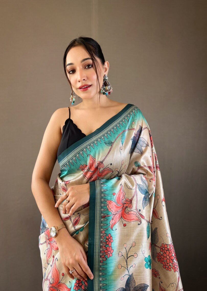 Szarna silk sarees with digital printed - Image 2