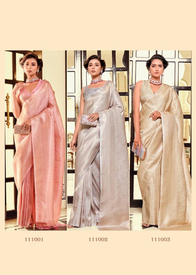 Light Beige Kanjivaram Silk Woven Classic Saree - Image 3