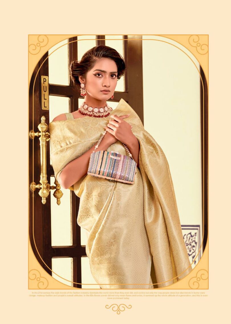 Gold Trendy Kanjivaram Silk Woven Classic Saree - Image 2