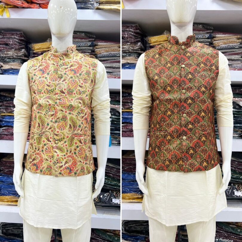 Ethnic Men's Wear Kurta Pajama With Jacket - Image 2