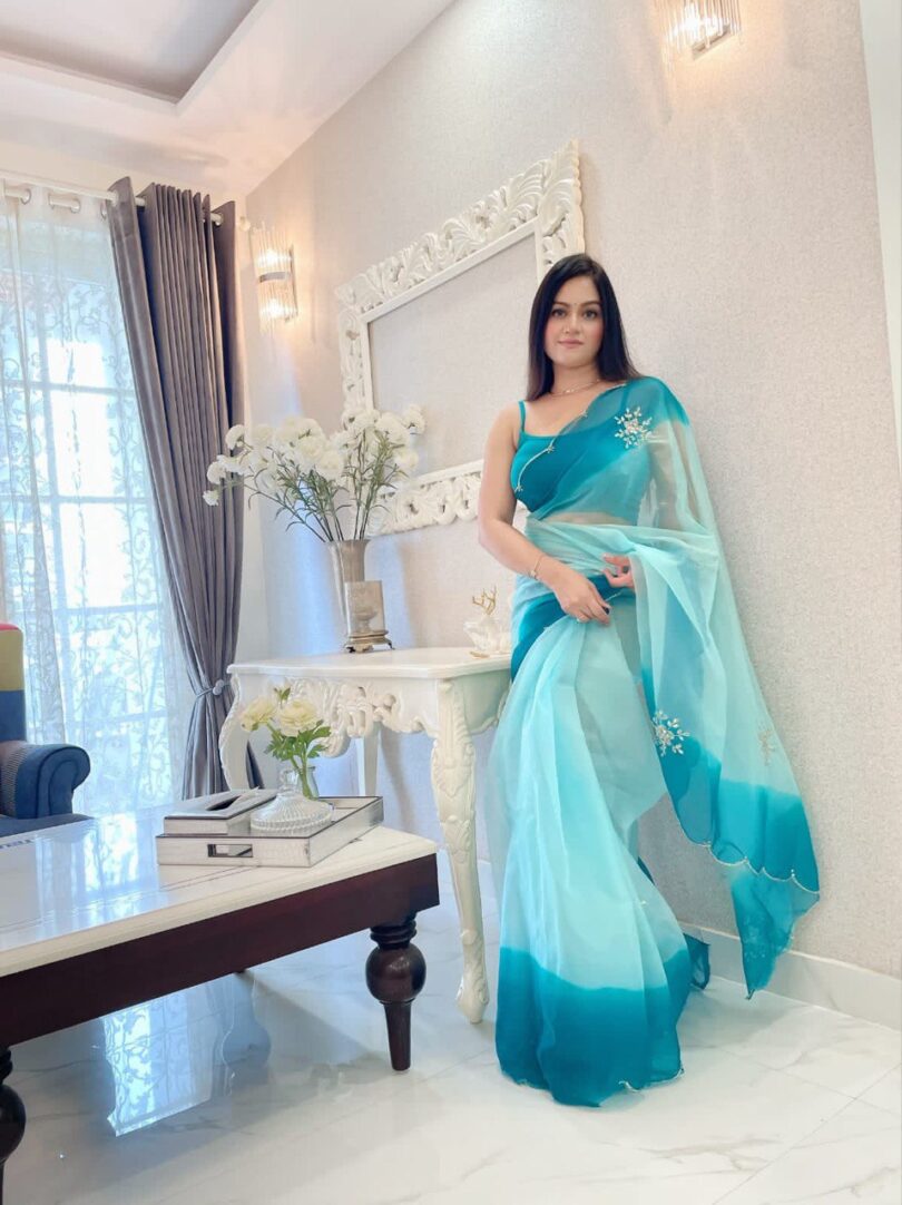 Pure soft organza silk saree - Image 2