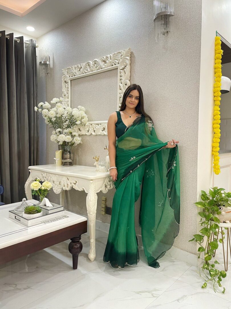 Pure soft organza silk saree - Image 7