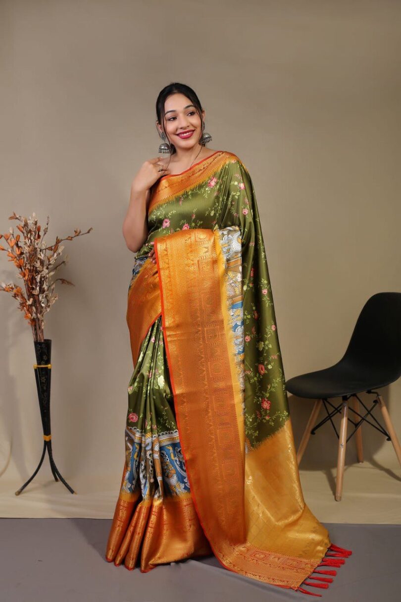 Mahendi Pure Silk Kanchipuram Saree - Image 2