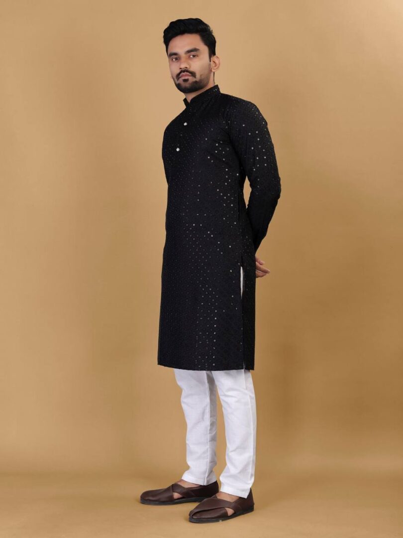 Black Kurta For Traditional Functions - Image 2