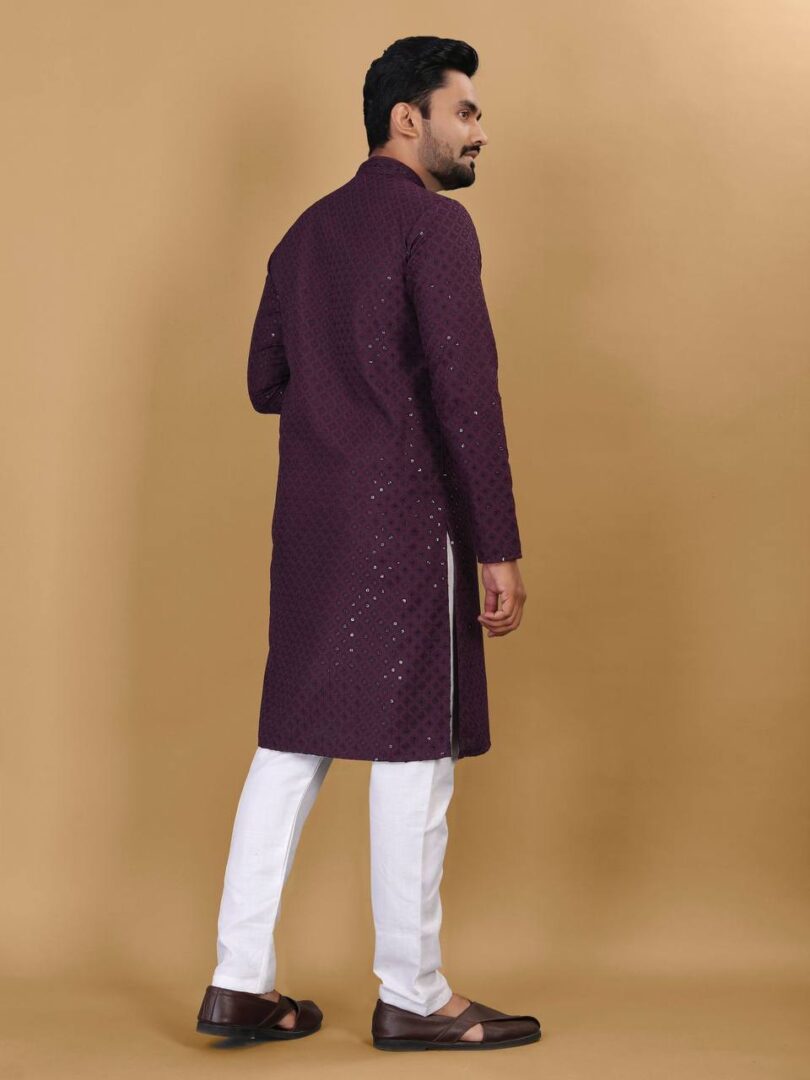 Wine Kurta For Traditional Functions - Image 2