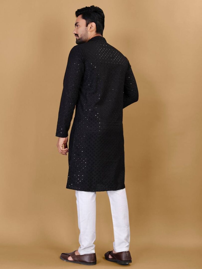 Black Kurta For Traditional Functions - Image 3